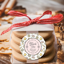 Cute Sweet Cakes donuts Mönster bakat med Kärlek Runt Klistermärke