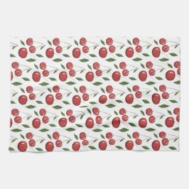 Cute Sweet Cherries Watercolor Illustration Kökshandduk