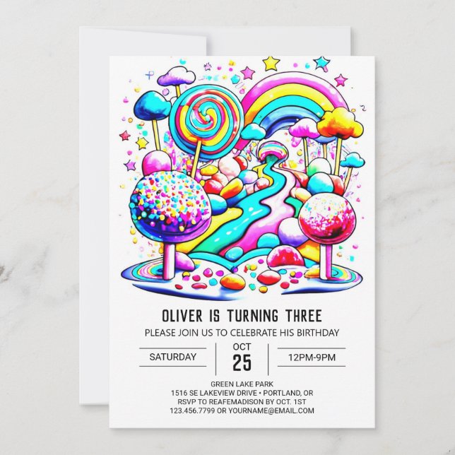 Cute Sweet Chocolate Birthday Inbjudningar (Framsida)