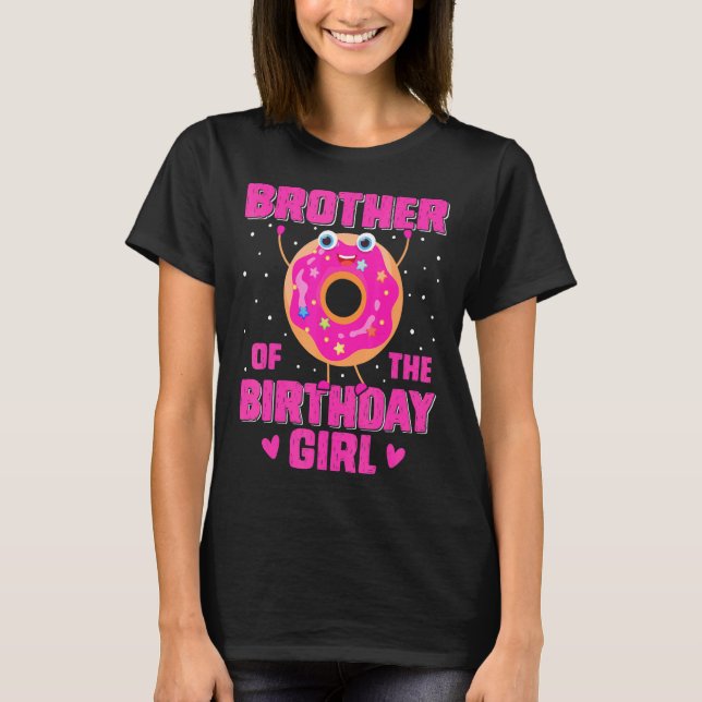 Cute Sweet Donut Family Brother of the Birthday Gi T Shirt (Framsida)