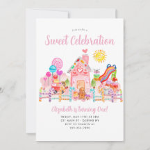 Cute Sweet Firande Candyland Barns födelsedag