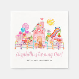 Cute Sweet Firande Candyland Barns födelsedag Pappersservett