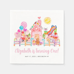 Cute Sweet Firande Candyland Barns födelsedag Pappersservett