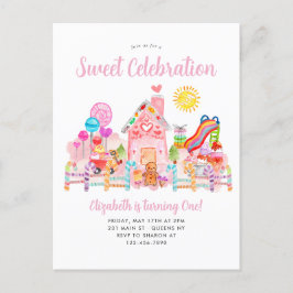 Cute Sweet Firande Candyland Barns födelsedag Vykort
