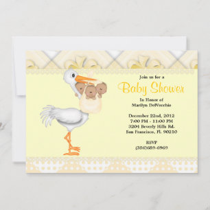 CUTE Sweet Gult Baby Shower Inbjudningar