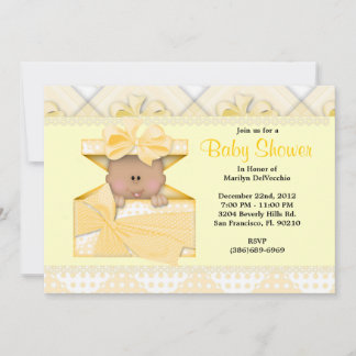 CUTE Sweet Gult Baby Shower Inbjudningar