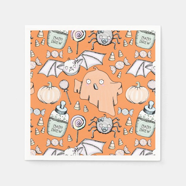 Cute & Sweet Halloween Barns födelsedag Pappersservett (Framsidan)