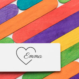 Cute Sweet Heart Girl Personlig Namn Självfärgande Stämpel