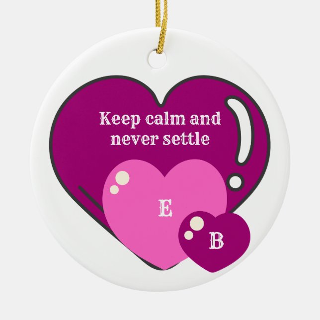 Cute sweet heart gratitude quote julgransprydnad keramik (Framsidan)