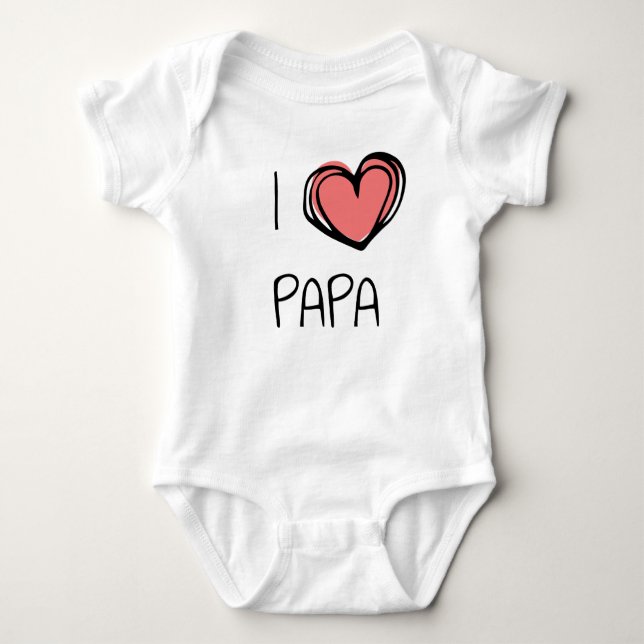 Cute sweet I heart papa T Shirt (Framsida)