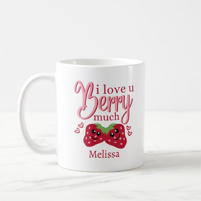 Cute Sweet "I Kärlek You Berry Mycket ch" Kaffemugg (Vänster)