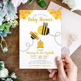 Cute Sweet Kawaii Mamma to Bee Thame Baby Shower Inbjudningar