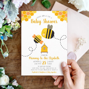 Cute Sweet Kawaii Mamma to Bee Thame Baby Shower Inbjudningar