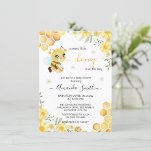 Cute Sweet Little honey Bee Baby Shower Inbjudningar