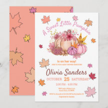 Cute Sweet Little Pumpkin Höst löv Baby Shower