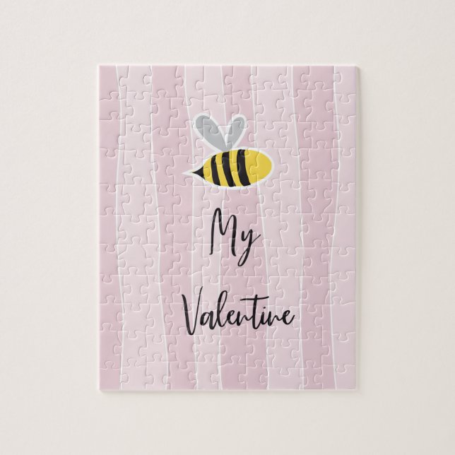 Cute Sweet Loely Tecknad Bee mina Valentine-gåvor Pussel (Vertikal)