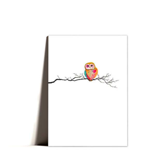 Cute Sweet Minimal Uggla Valentine-kort Helgkort (Skapare uppladdad)