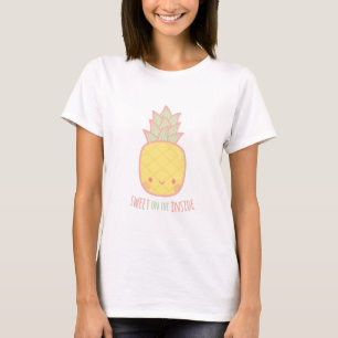 Cute Sweet on Inside Pineapple Tropical T Shirt