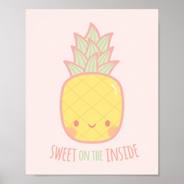 Cute Sweet on Inside Pineapple Wall Decor Poster (Framsidan)