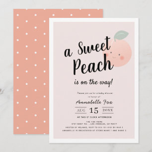 Cute Sweet Peach Rosa Baby Shower Inbjudningar