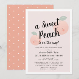 Cute Sweet Peach Rosa Drive by Baby Shower Inbjudningar
