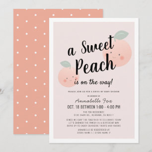 Cute Sweet Peach Rosa Drive by Baby Shower Inbjudningar