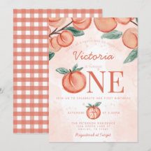 Cute Sweet Peach svänger 1:a födelsedagen Party