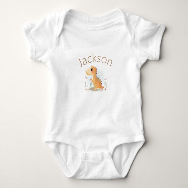 Cute Sweet Personlig Dinosaur Pojke T Shirt (Framsida)