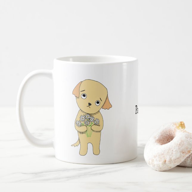Cute Sweet Puppy med Ooopsie Daisys eget namn Kaffemugg (Med munk)