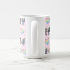  cute sweet rainbow hearts pastel gradient pattern kaffemugg