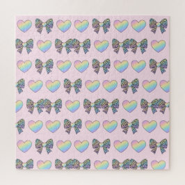  cute sweet rainbow hearts pastel gradient pattern pussel