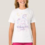 Cute Sweet Rainbow Unicorn Birthday Girl T Shirt<br><div class="desc">Den här söta t-tröjan med födelsedag har en söt bild av regnbåge i form av unicorn och enkel,  men ändå roligt lila typografi. Det här är perfektens gåva till en ung flickas födelsedag! Det finns samordnade inbjudningar,  party-dekanter och utskickstillbehör för att matcha inbjudan.</div>