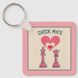 Cute Sweet Retro Funny Checkmate Valentine Gifts Nyckelring