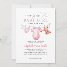 Cute Sweet  Rosa Clothesline Flicka Shower
