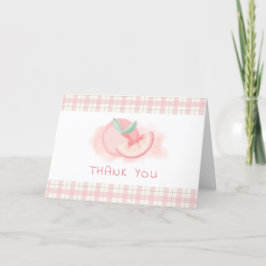 Cute Sweet Rosa Gingham Peach Baby Shower Tack Kort