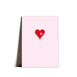 Cute Sweet Rosa Minimal Hearts Valentine Card Helgkort