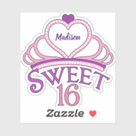 Cute Sweet sixteen Birthday Girl Anpassningsbar Ti Klistermärken