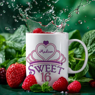 Cute Sweet sixteen Birthday Girl Rosa Personlig Kaffemugg