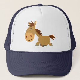 Cute Sweet Tecknad Horse Hat Keps