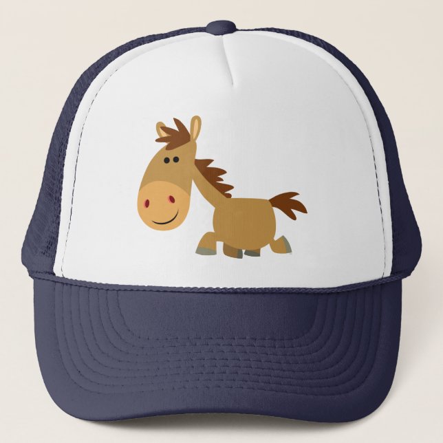 Cute Sweet Tecknad Horse Hat Keps (Framsida)