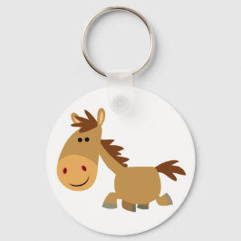 Cute Sweet Tecknad Horse Keychain Nyckelring