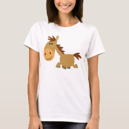 Cute Sweet Tecknad Horse Women T-Shirt
