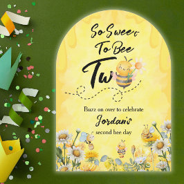 Cute Sweet to Bebi Two Wildblomma 1:a födelsedag Inbjudningar