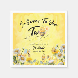Cute Sweet To Bee Two Wildflower 1st birthday Pappersservett