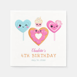 Cute Sweet & Treats Firande Födelsedagsfest Pappersservett