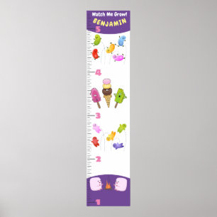 Cute sweets behandlar tecknadens tillväxtdiagram poster