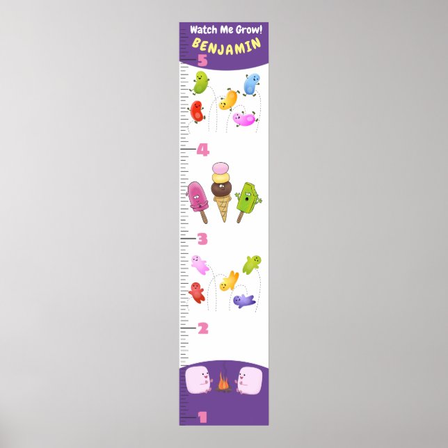 Cute sweets behandlar tecknadens tillväxtdiagram poster (Framsidan)