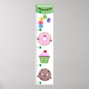 Cute sweets behandlar tecknadens tillväxtdiagram poster