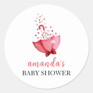 Cute Swehoney Umbrella Bow Baby Shower Runt Klistermärke