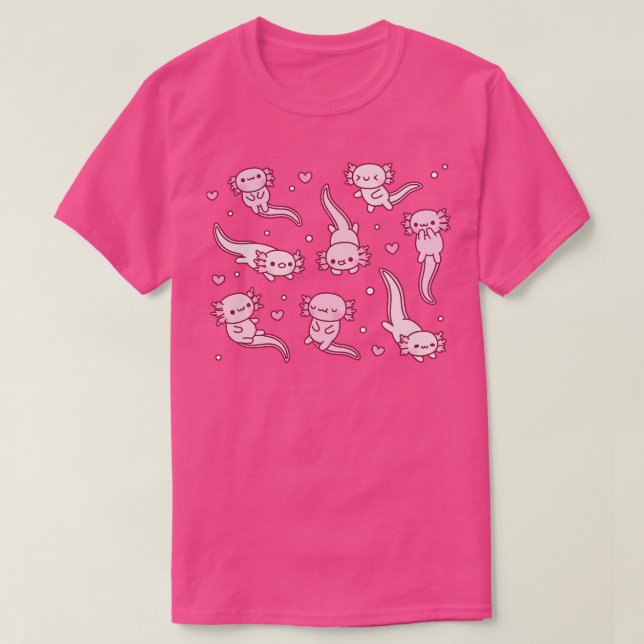 Cute Swimming Axolotls Doodle T Shirt (Design framsida)